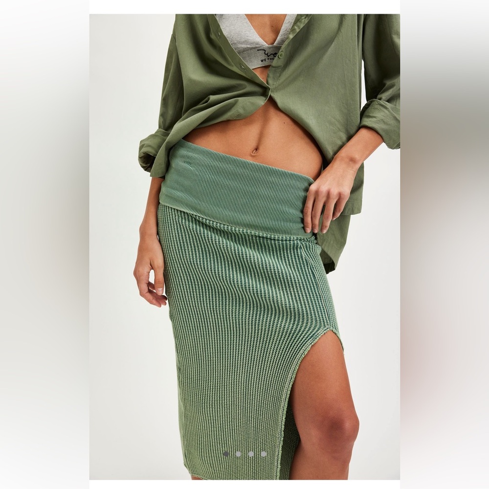 Free people green midi skirt